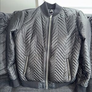 Forever 21 Black Chevron Bomber Jacket